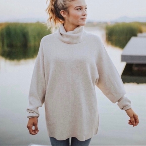 Free People Sweaters - Free People Softly Structured Tunic Sweater Oatmeal